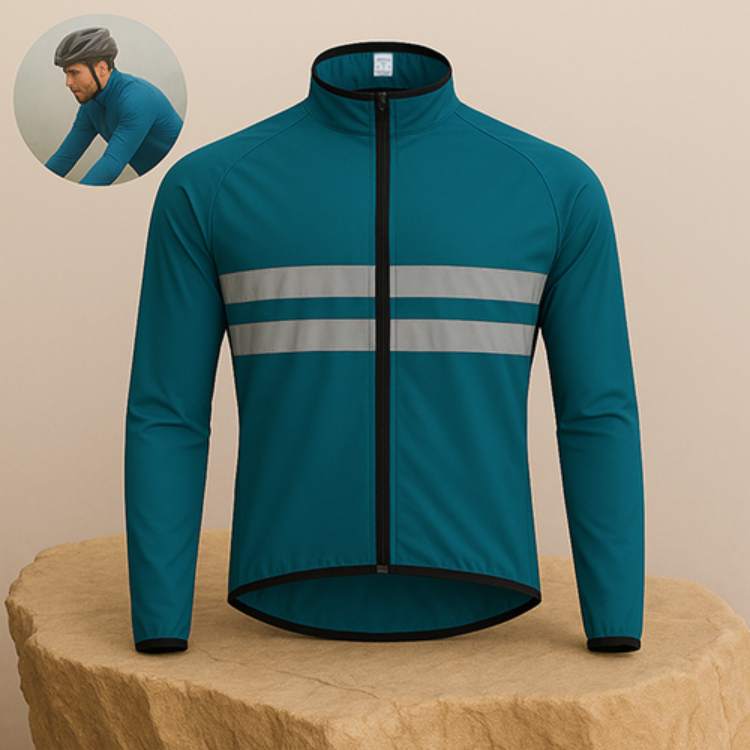 Waterproof Jacket with Wind Resistance and Reflective Accents