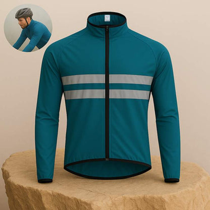Waterproof Jacket with Wind Resistance and Reflective Accents