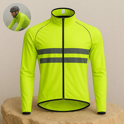 Waterproof Jacket with Wind Resistance and Reflective Accents