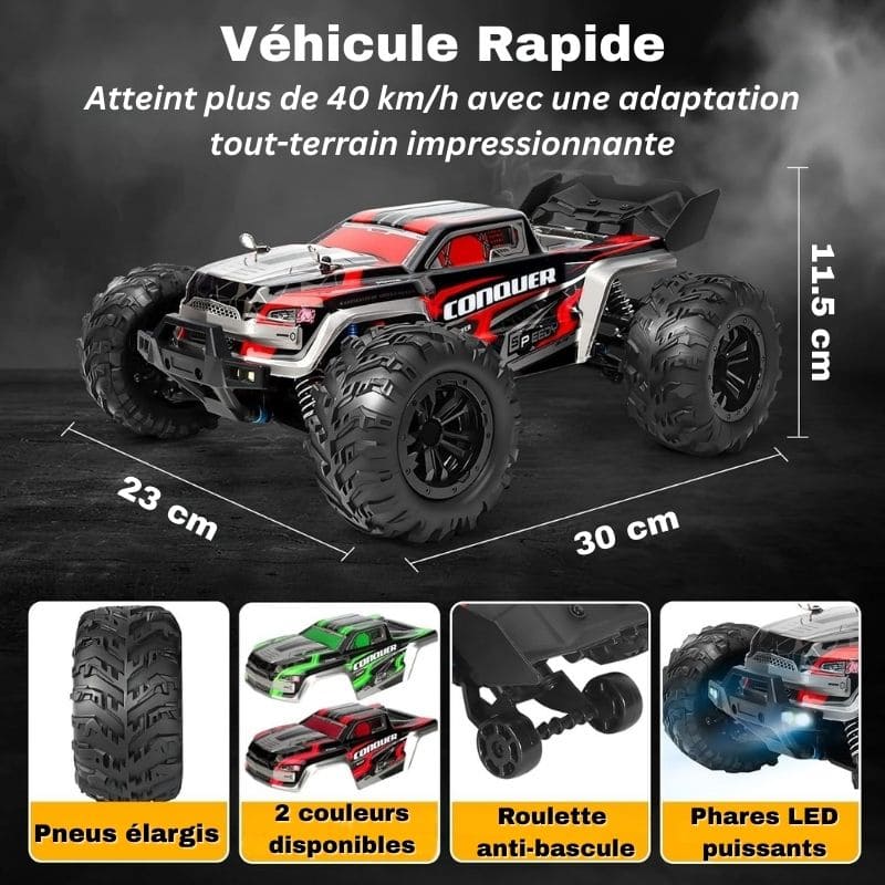 4x4 Remote Control Off-Road Car - Rechargeable, 50 km/h Speed