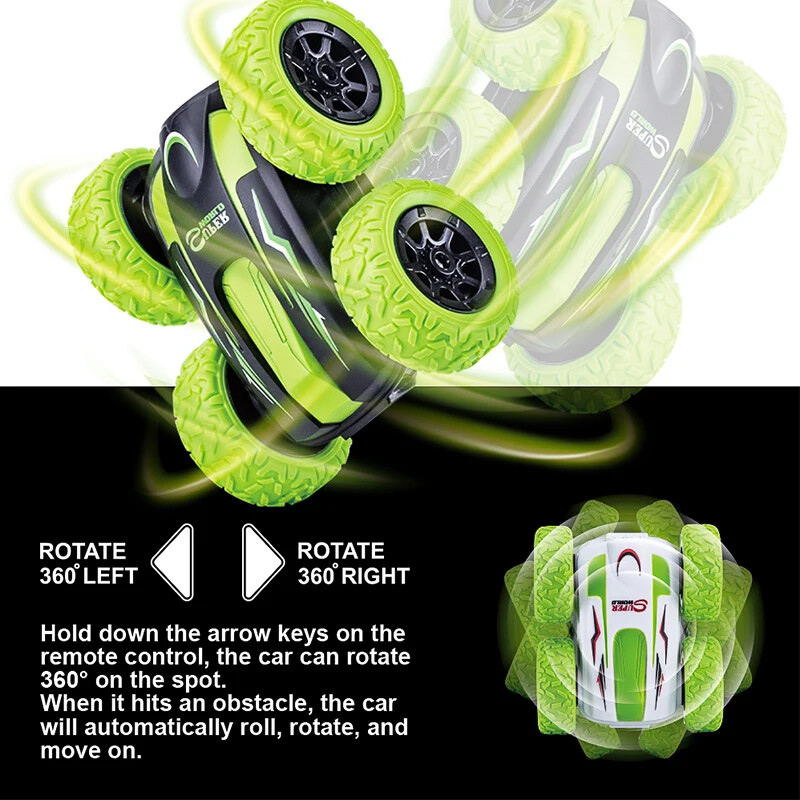 Remote-Controlled All-Terrain Vehicle with 360° Spin and LED Lights