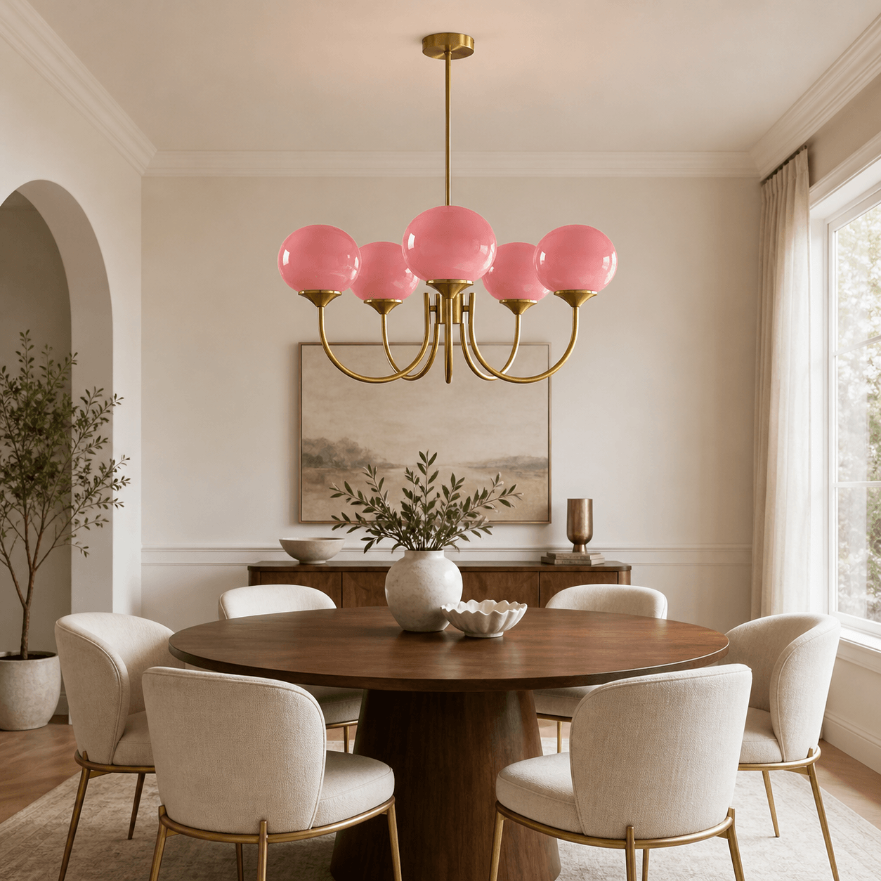 Contemporary Glass Globe Hanging Light Fixture