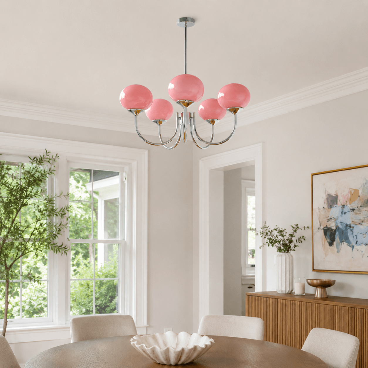 Contemporary Glass Globe Hanging Light Fixture
