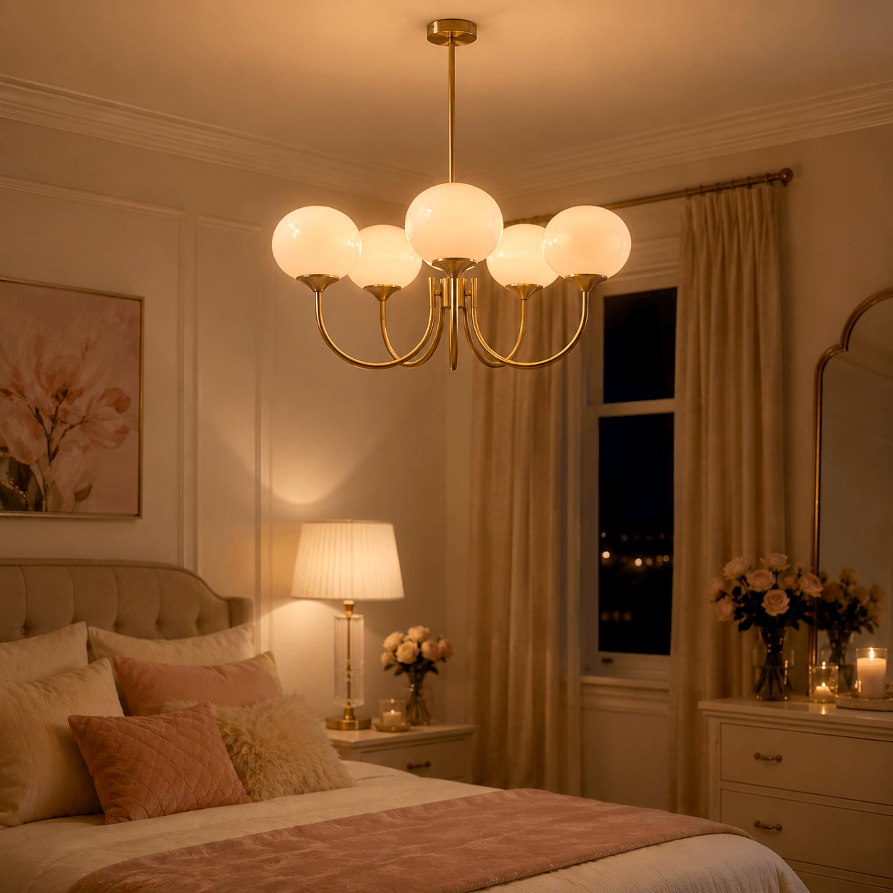 Contemporary Glass Globe Hanging Light Fixture