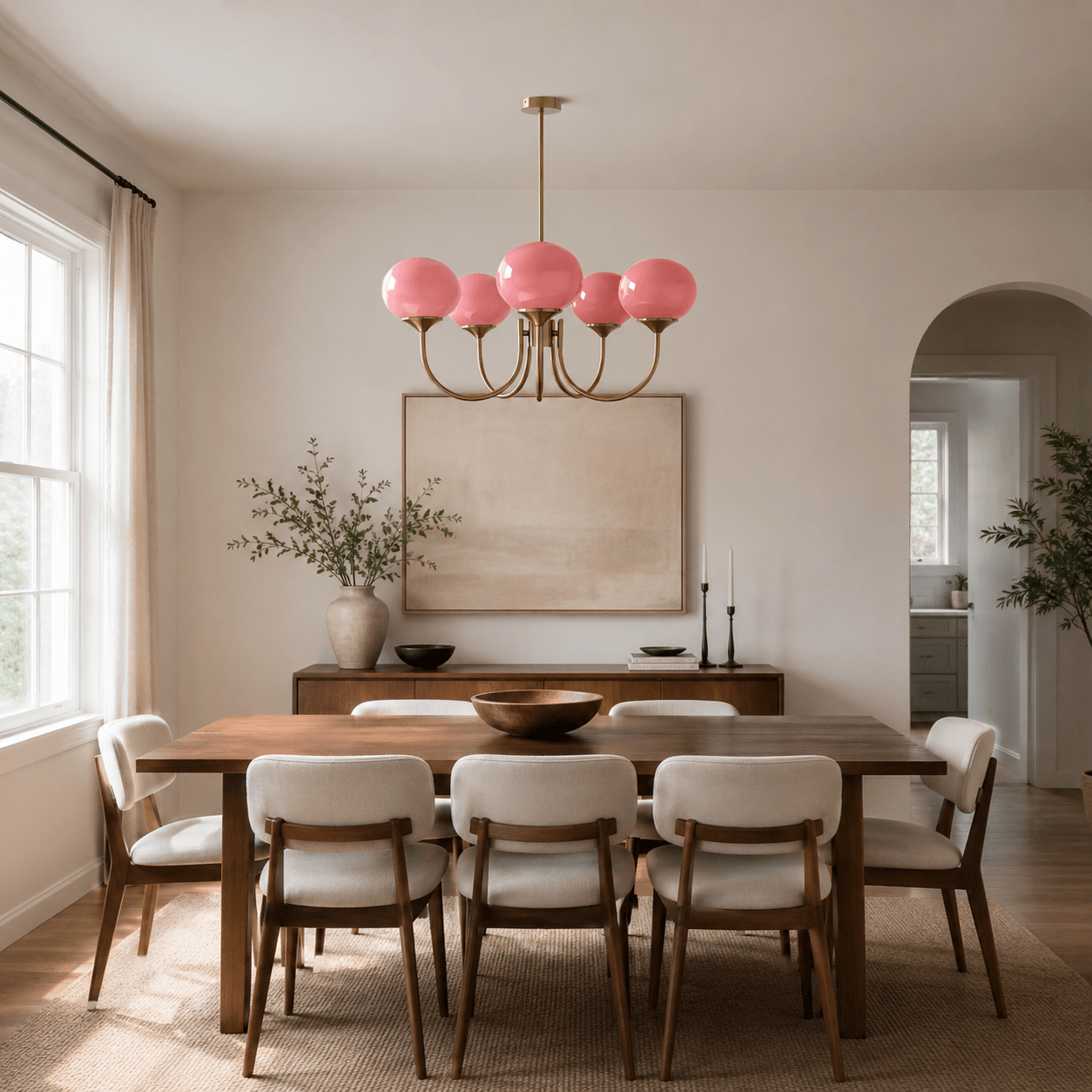 Contemporary Glass Globe Hanging Light Fixture