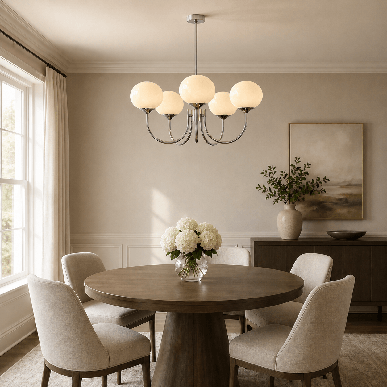 Contemporary Glass Globe Hanging Light Fixture