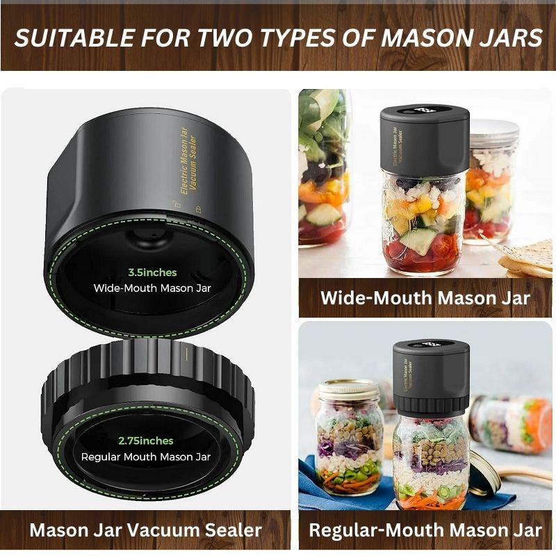 LED Display Electric Vacuum Sealer for Mason Jars