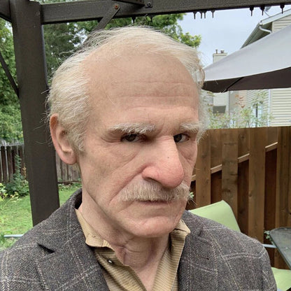 Scary Latex Costume Accessory – Realistic Old Man Mask for Halloween