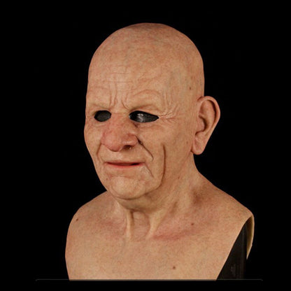 Scary Latex Costume Accessory – Realistic Old Man Mask for Halloween