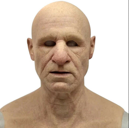Scary Latex Costume Accessory – Realistic Old Man Mask for Halloween
