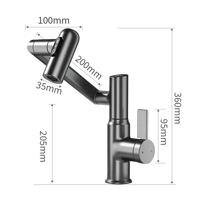 LED Faucet with 360° Rotation and Temperature Display