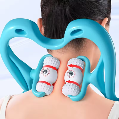 Electric Neck and Back Massager with 6 Rollers for Relaxation