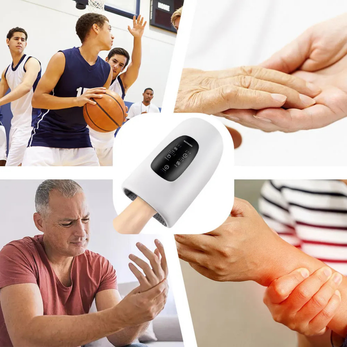 Heated Electric Hand Massager for Relaxation