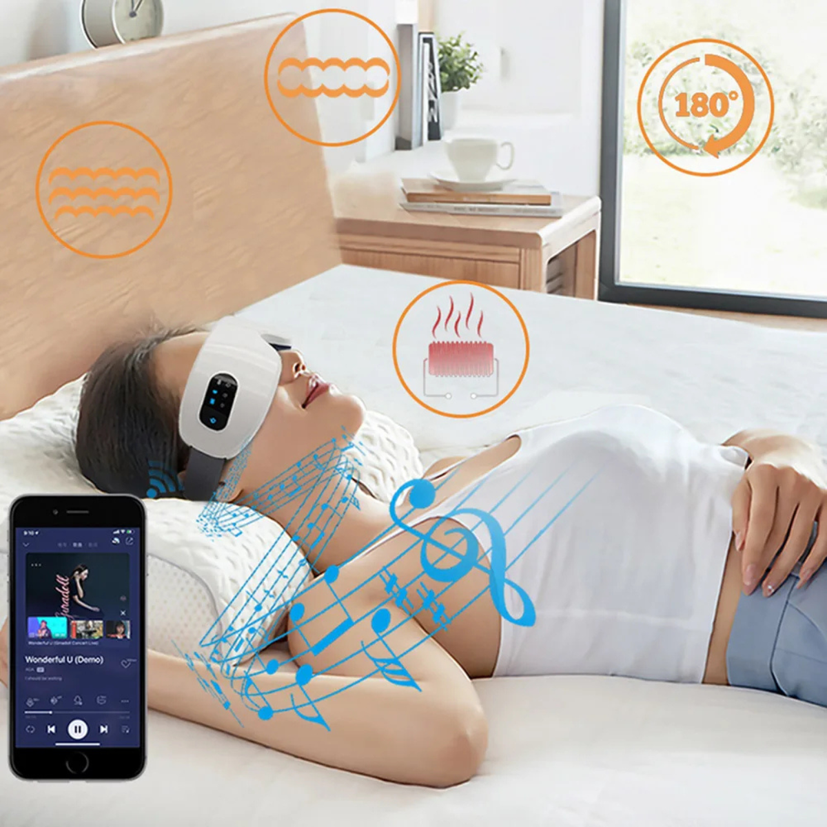 Bluetooth Eye Massager with Massage Feature and Electronic Control