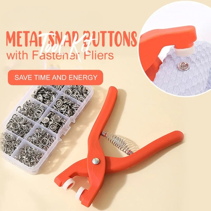 Snap Button Repair Kit with Pliers | Durable Stainless Steel Fasteners