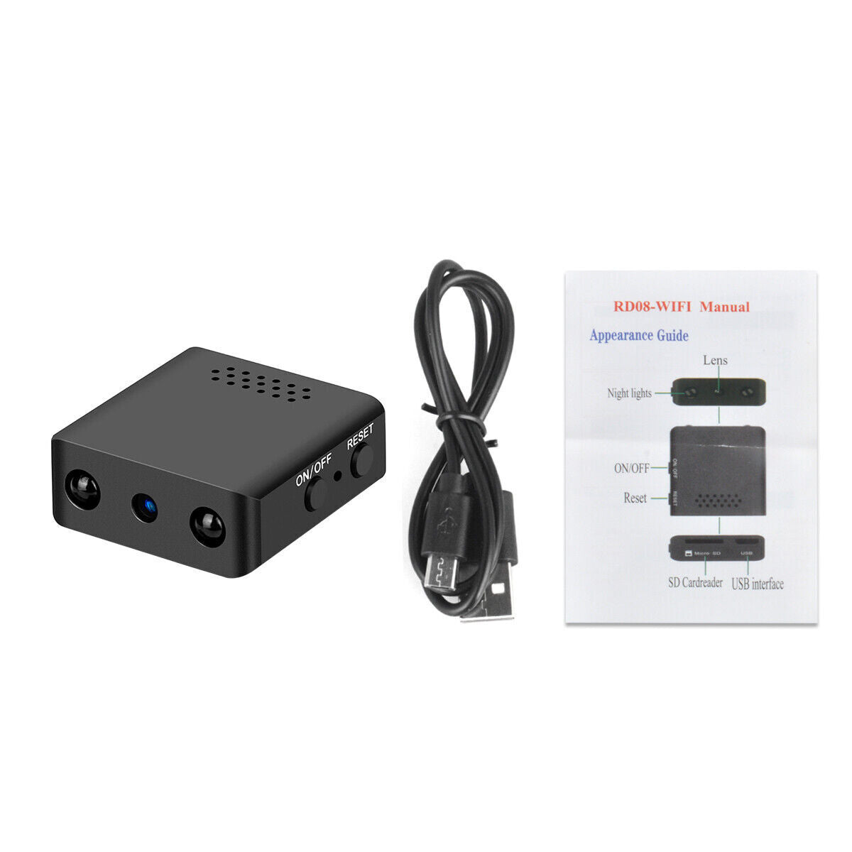 Compact Surveillance Camera with Night Vision - Micro HD WiFi Camera with Audio