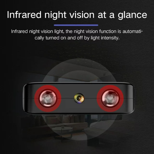 Compact Surveillance Camera with Night Vision - Micro HD WiFi Camera with Audio