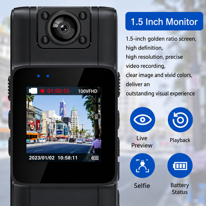 Compact 4K Action Camera with Rotating Lens