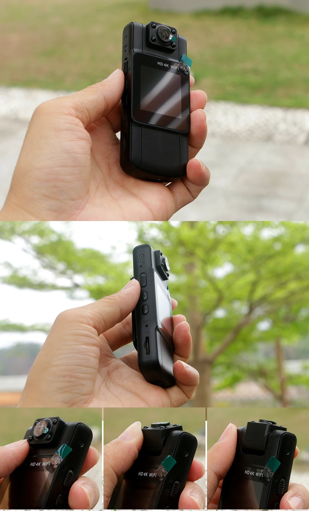 Compact 4K Action Camera with Rotating Lens