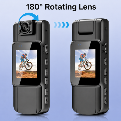 Compact 4K Action Camera with Rotating Lens