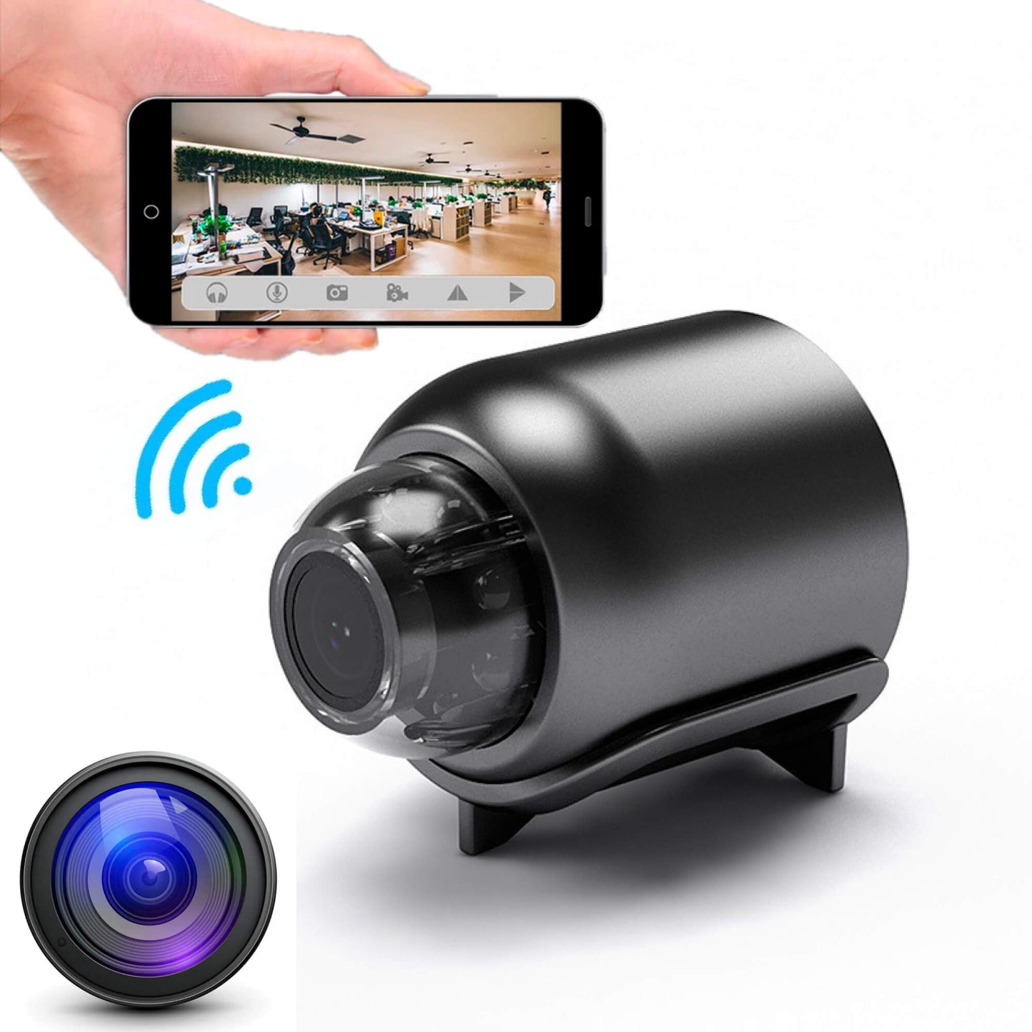 High-Definition Compact Camera Featuring Remote Access and Wide-Angle Lens