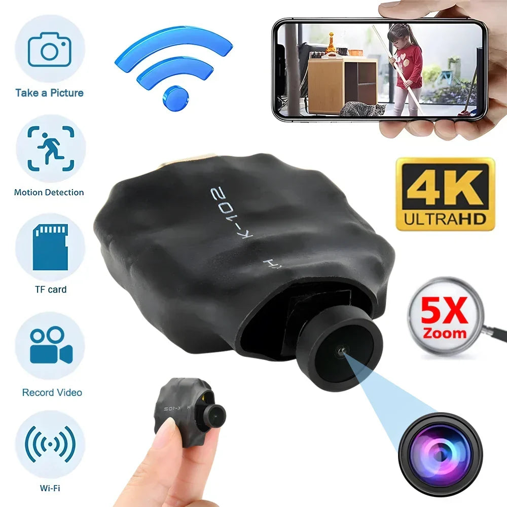 Compact 4K Smart Home Security Camera with Motion Alerts