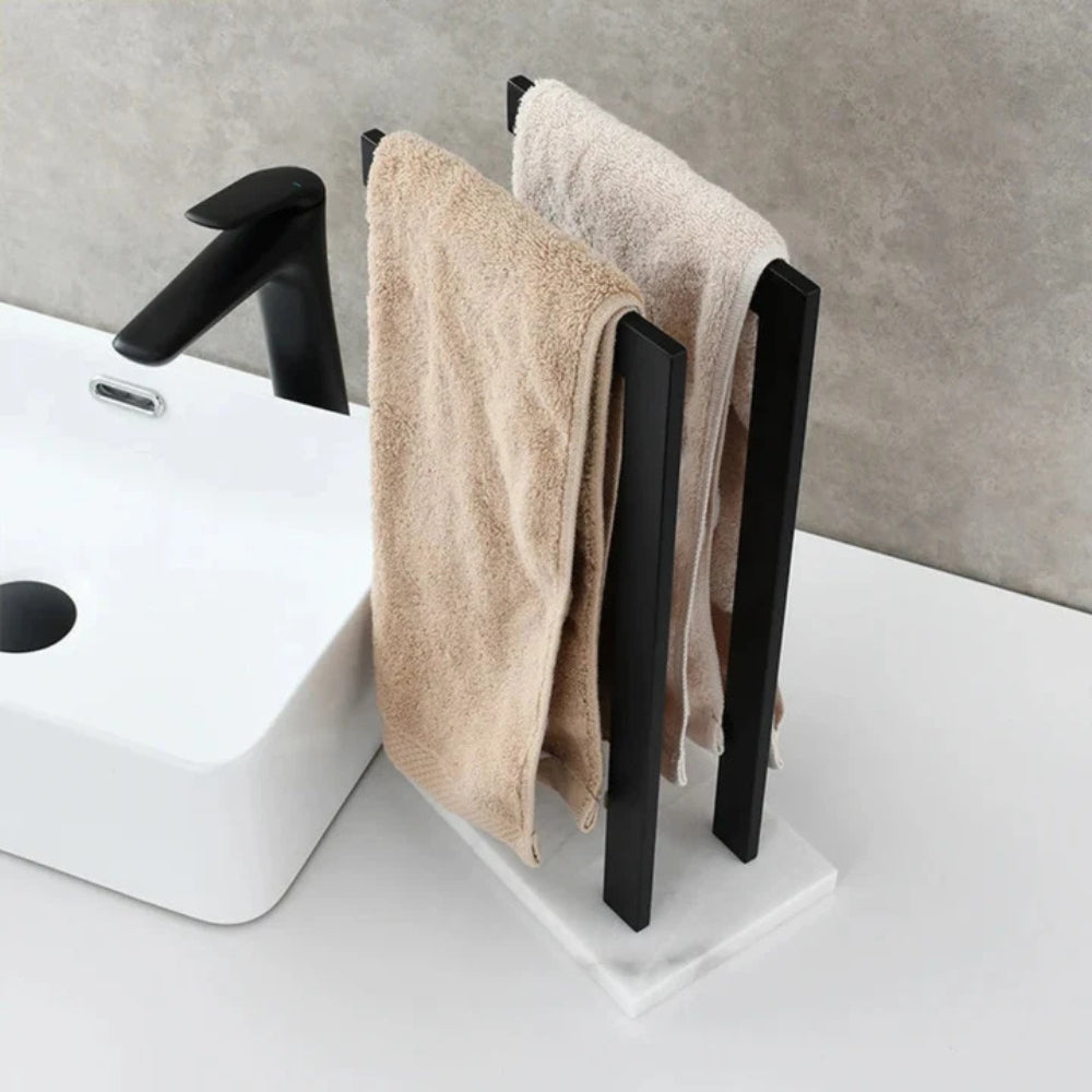 Sleek Dual Towel Stand for Modern Bathrooms