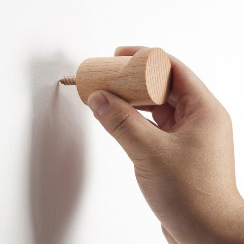 Sleek Natural Wood Wall Hook for Stylish Storage