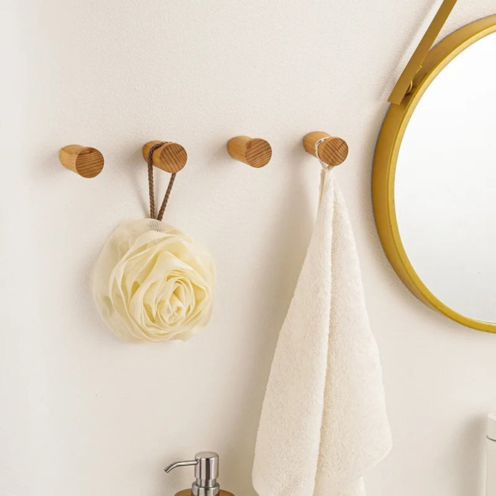 Sleek Natural Wood Wall Hook for Stylish Storage