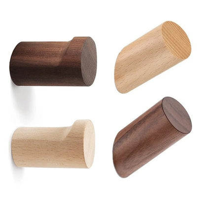 Sleek Natural Wood Wall Hook for Stylish Storage