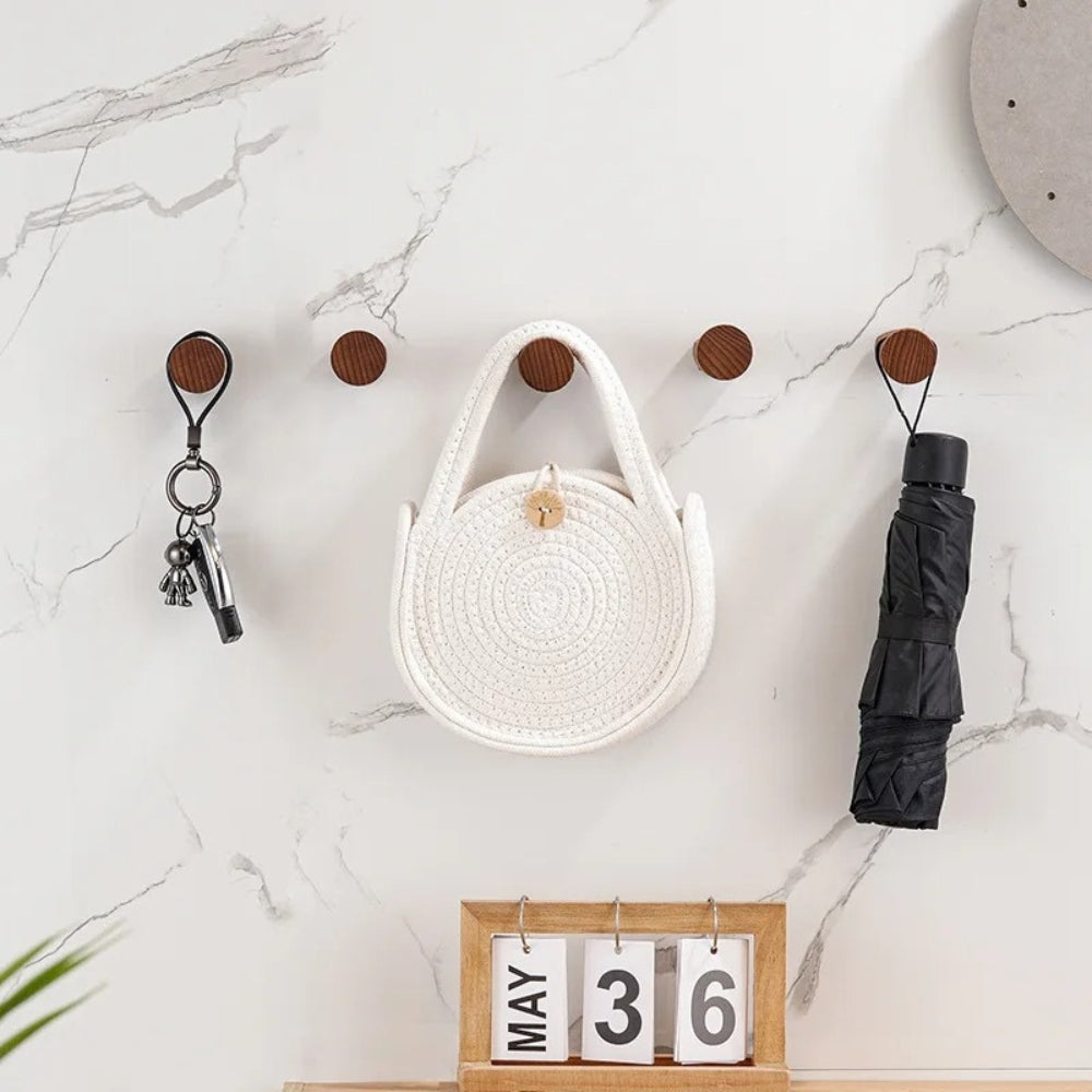 Sleek Natural Wood Wall Hook for Stylish Storage