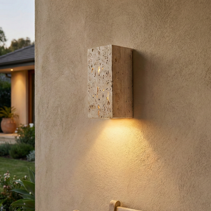 Waterproof Up & Down LED Wall Light for Outdoor, Patio & Bathroom – Travertine