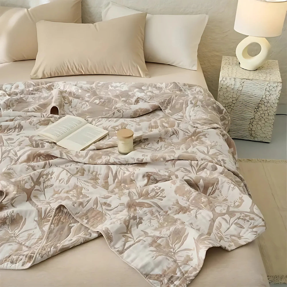 Chic Floral Cotton Blanket for Year-Round Comfort
