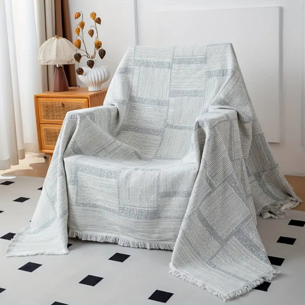 Chic Geometric Cotton Throw Blanket for All Seasons