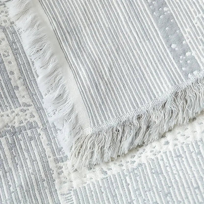 Chic Geometric Cotton Throw Blanket for All Seasons