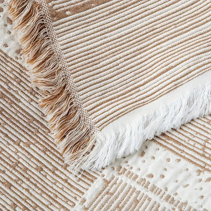 Chic Geometric Cotton Throw Blanket for All Seasons