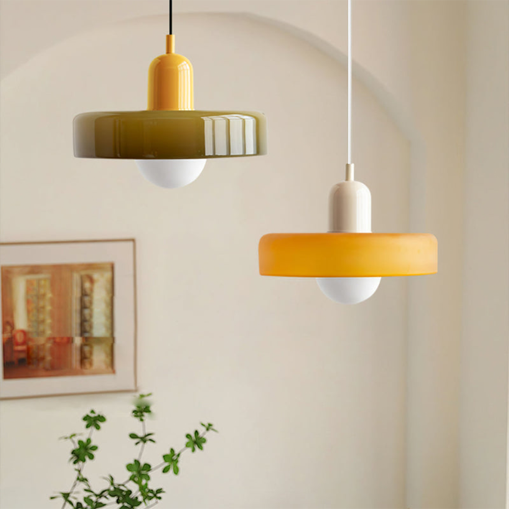Modern Colorful Glass Pendant Light - Stylish Fixture for Living and Dining Areas