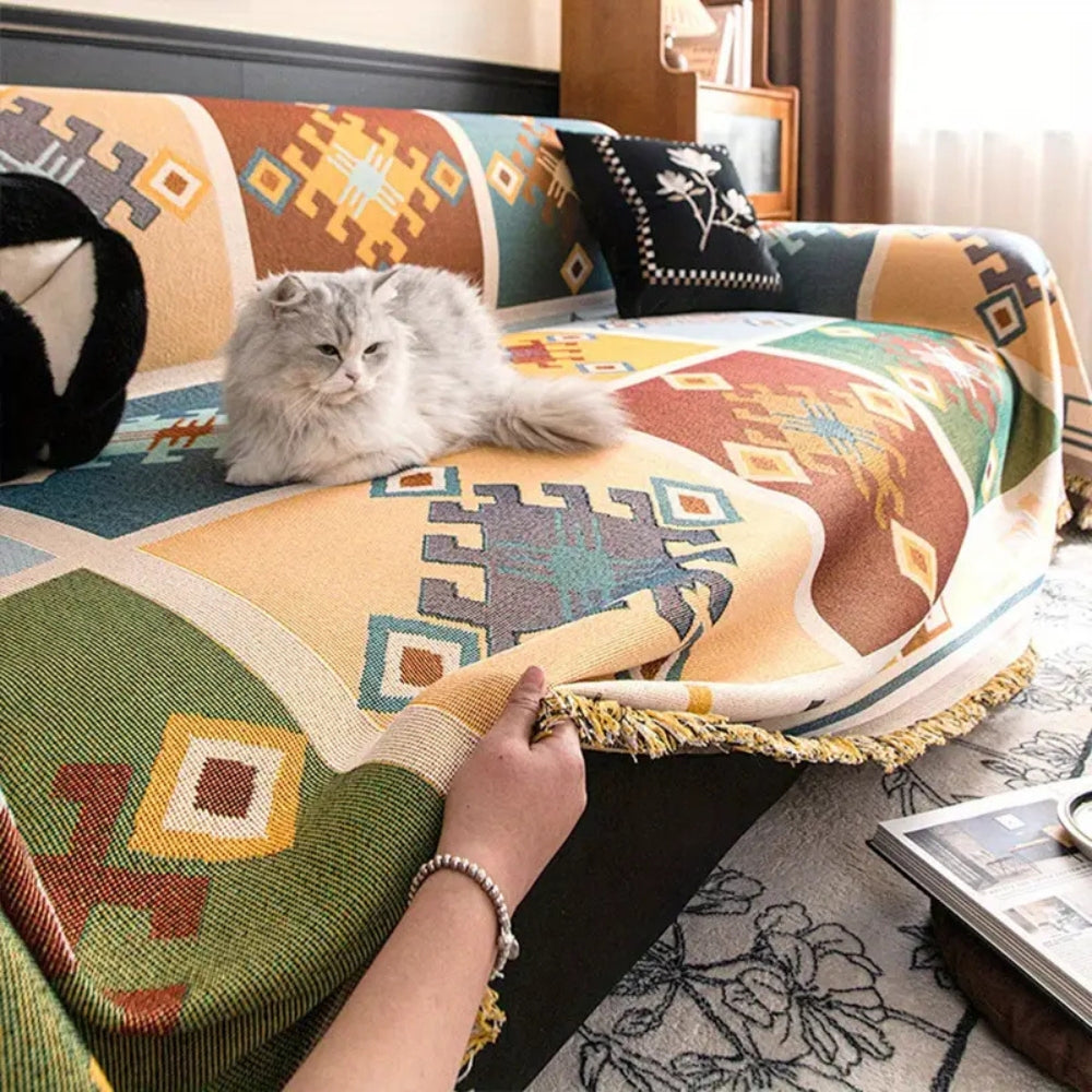 Chic Geometric Boho Sofa Protector