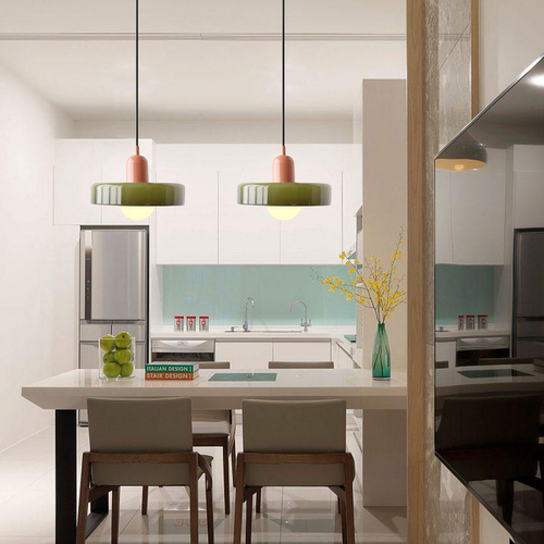 Modern Colorful Glass Pendant Light - Stylish Fixture for Living and Dining Areas