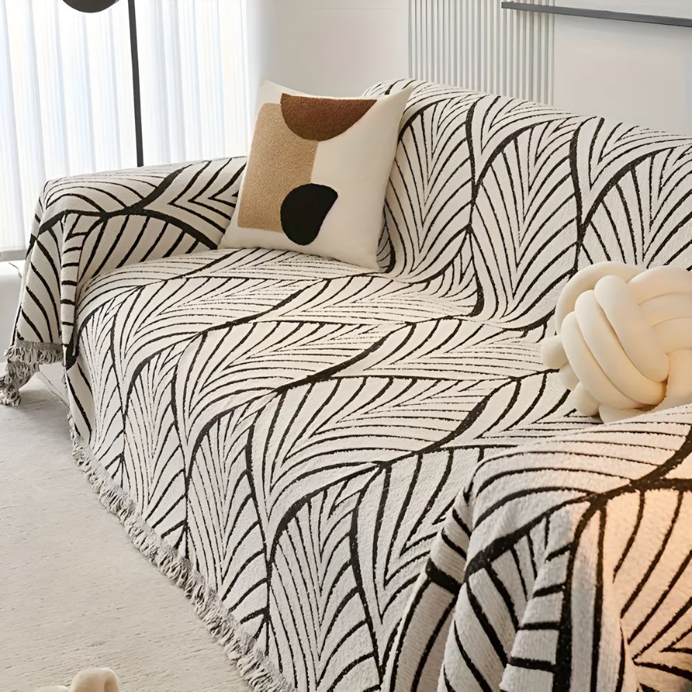 Chic Leaf Pattern Sofa Protector