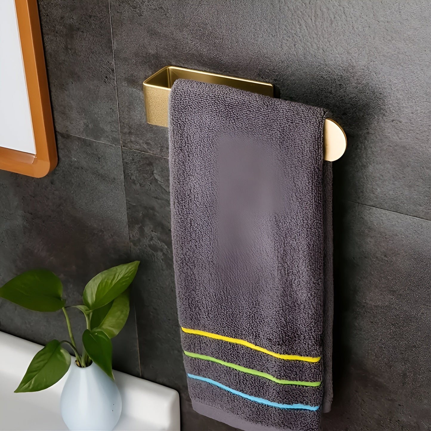 Chic Wall-Mounted Towel Holder in Sleek Stainless Steel