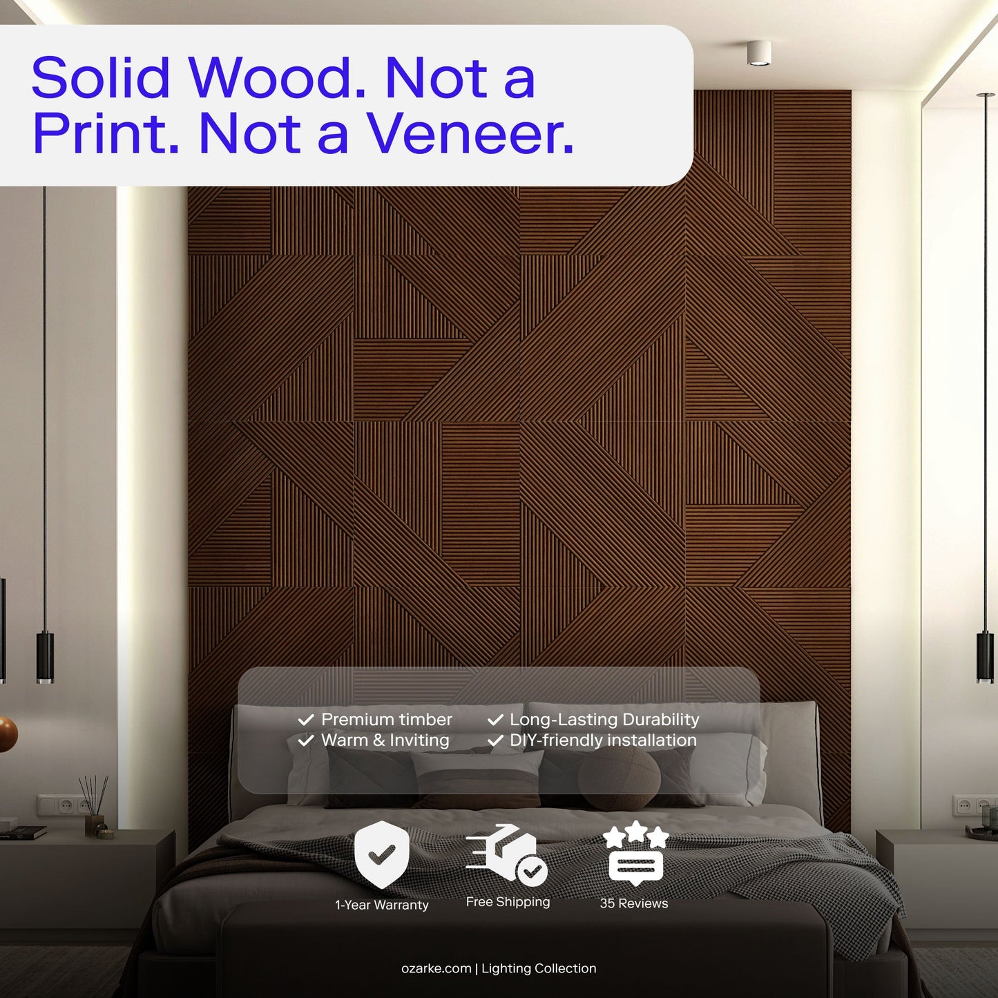Contemporary Solid Wood Panel