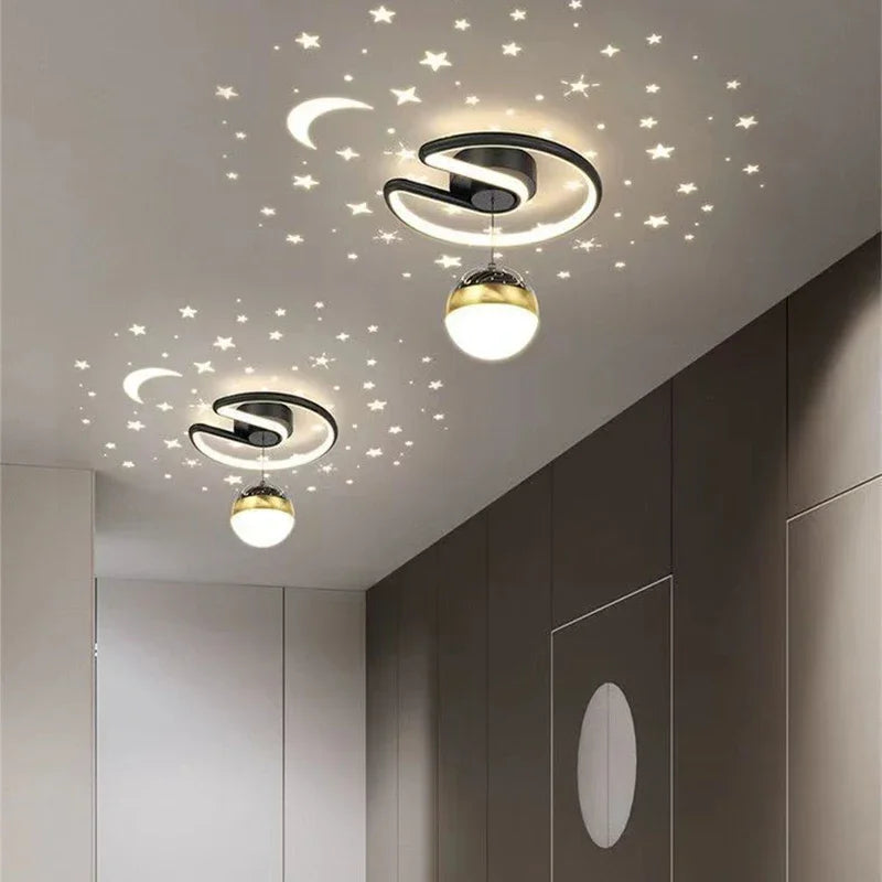 LED Ceiling Light with Dimmable Starry Effect for Room Illumination
