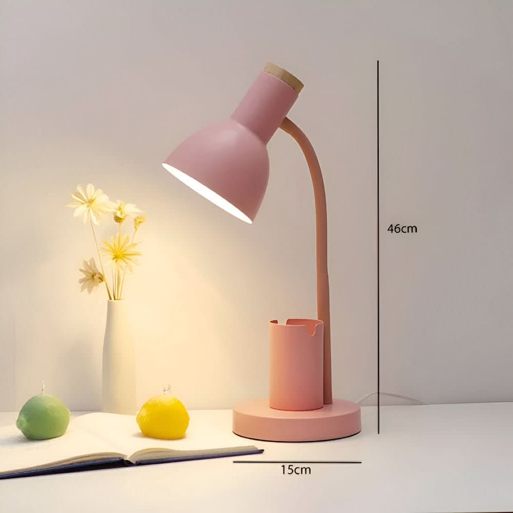 Adjustable Gooseneck LED Desk Light with Pen Holder and 3 Color Modes