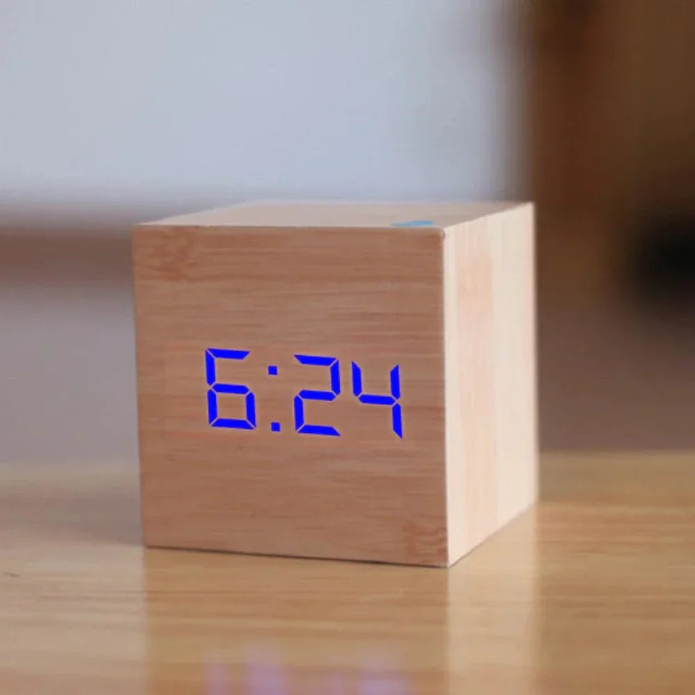 Digital Alarm Clock with LED Display – Compact Multi-Function Design