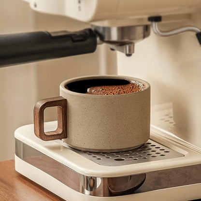 Chic Artisan Mug with Wooden Handle for Coffee Lovers