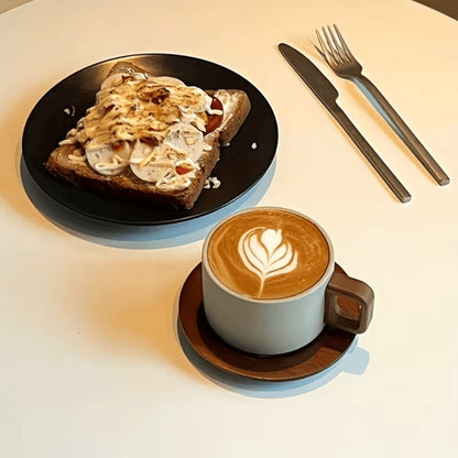 Chic Artisan Mug with Wooden Handle for Coffee Lovers