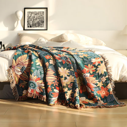 Chic Cotton Tassel Throw Blanket for Cozy Decor