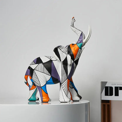 Decorative Elephant Sculpture - Mosaic Design Figurine