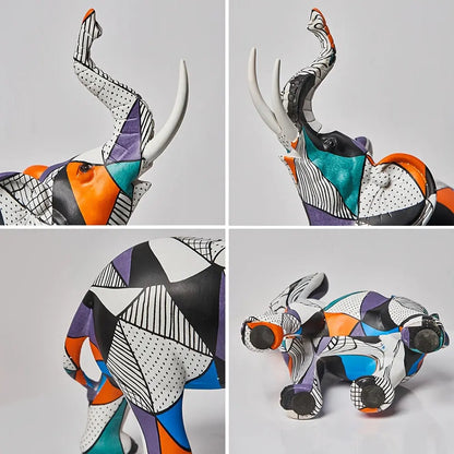 Decorative Elephant Sculpture - Mosaic Design Figurine